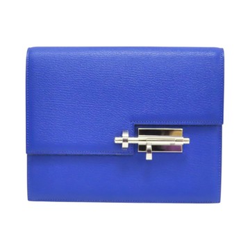 HERMES 愛馬仕 藍色 山羊皮 Verrou clutch 手拿包 A刻 【二手名牌BRAND OFF】