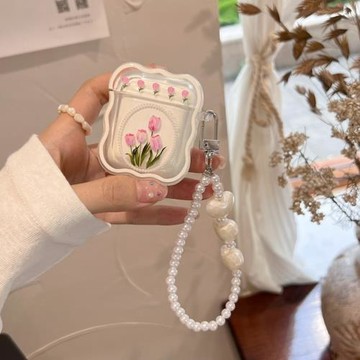韓風郁金香手鏈適用airpods保護套2硅膠airpods pro殼卡通蘋果二代藍牙無線耳機3盒個性ipods軟airpod可愛pro