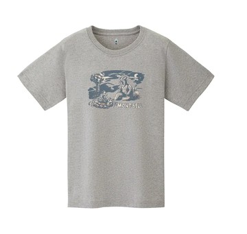 【【蘋果戶外】】mont-bell 2104806 LGY 淺灰【純棉Tee】PEAR SKIN COTTON TEE 短棉T 防曬 CAMPFIRE 篝火熊