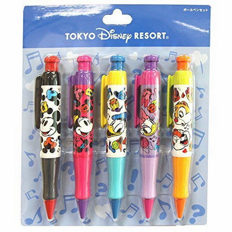 ミッキー ミニー ドナルド デイジー チップ と デール ボールペン 5本 セット 黒 フェイス柄 文房具 ディズニーリゾート限定 通販 Lineポイント最大get Lineショッピング