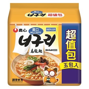 [家速配]農心爽口海鮮烏龍麵超值包120g x5