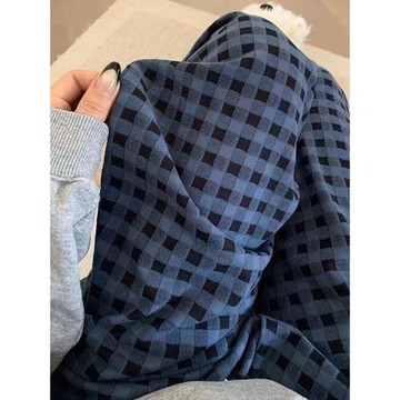 可外穿家居褲保暖德絨暖暖褲日系格子褲韓版顯瘦百搭睡褲大碼秋冬