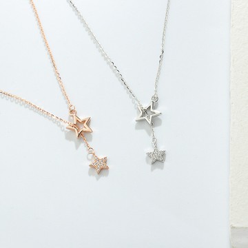 現貨+預購 925純銀項鍊鋯石吊墜-星星滿鑽流蘇Y字鍊情人節生日聖誕節交換禮物女飾品2色74bu77【獨家進口】【米蘭精品】