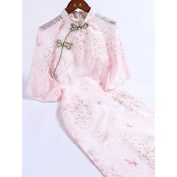 戚薇夏季旗袍改良年輕款少女2025年新款日常可穿超好看絕美連衣裙