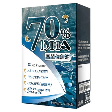 Taiwan Healthy Farm 台灣康田 魚油70%DHA  1個  60顆