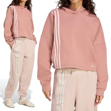 Adidas 3 Stripes Hoody 女款 粉橘色 亞規 帽T 運動 休閒 長袖 JW3601
