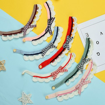 貓咪狗狗可愛項圈圍脖領結手工寵物針織英短幼貓兔裝飾品脖圈頸圈