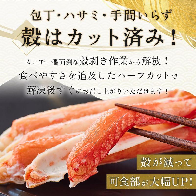 ROYAL GREENLAND ズワイガニ 生 ハーフポーション 切りガニ むき身 肩肉 爪 1kg 冷凍 特大 大型 刺身 贈り物 ギフト