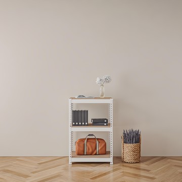 speedrack 免螺絲組裝式鐵製角鋼層架  600 x 400 x 900mm  白色  3層