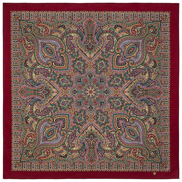 原創帕夫洛沃俄羅斯披肩 100% 羊毛 羊毛圍巾 125x125 公分 2044-6 N