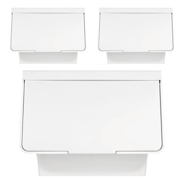 SHABATH 斜開式生活收納箱 柔和溫暖色彩 空間活用 圓潤邊角設計  40 x 41.5 x 31cm  白色  3個