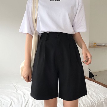 現貨 ⓇⒺⓃⒶ｜日系女孩👩‍🦳｜休閒西裝闊腿褲_現貨/寬鬆/高腰/顯瘦/短褲/西裝褲【R12353】