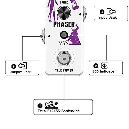 VSN Guitar Phaser Effect Pedal Analog Phase Effect Pedal For Electric Guitar Vintage Modern Modes Guitar Phaser Pedals Mini Type True Bypass