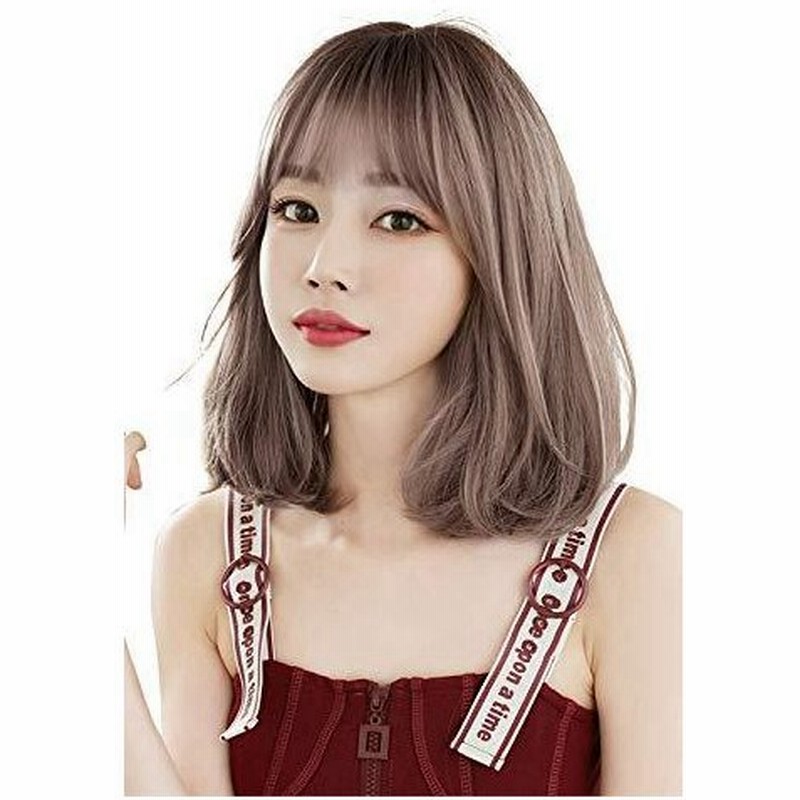 Hiye フルウィッグ セミロング カール ぱっつん前髪 かつら リアル 人工頭皮 耐熱 通気性 ボリューム ゆるふわ 軽く カツラ レディース ファ 通販 Lineポイント最大get Lineショッピング