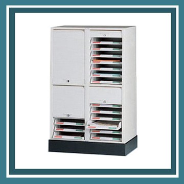 【必購網OA辦公傢俱】 CP-6214+CP-02 二排二層+腳座 捲門式公文櫃 資料櫃 效率櫃