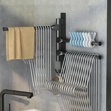 收納衣架神器整理架壁掛式省空間網紅陽臺晾放衣架多功能免打孔涼