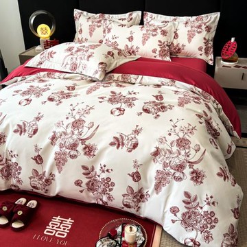 高端2025婚慶四件套新款高檔輕奢簡約小清新仙女風格陪嫁床上用品
