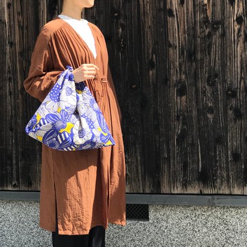 吾妻袋 購物袋 手提包 花花款芥黃色 M size