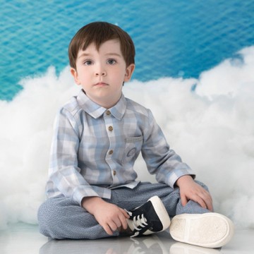 奇哥 比得兔 寶貝比得格子襯衫-藍 (1-5歲)