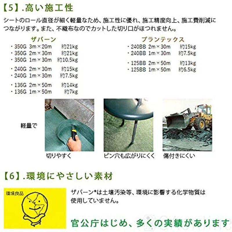 防草シート デュポン社製 ザバーン 240グリーン 幅2mx30m巻