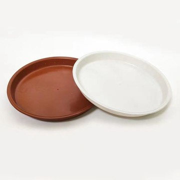 底墊三色平邊托盤家用塑料托盤塑料花盆接水盤底託花盆底座批發 高腳托盤 塑膠托盤 花盆托盤 拖盤 花盆底盤 移動托盤