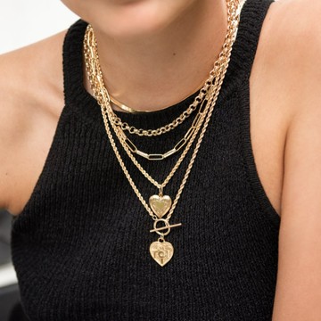 荷蘭 Maison Irem 18K純銀鍍金項鍊 鏈條愛心