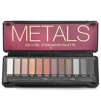 【BYS】眼影盤Eyeshadow Palette (12色眼影 + 刷具x2) - Metals