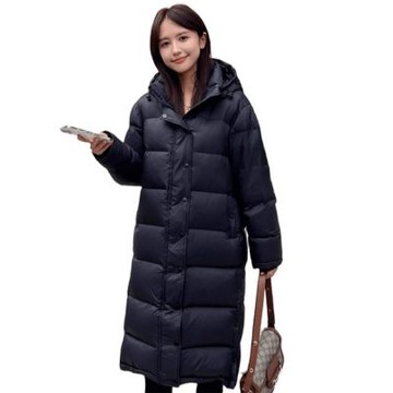 [巴黎精品] 現貨+預購 頂級真羽絨外套90%鴨絨羽絨衣秋冬上衣大碼休閒女裝-連帽麵包服長版2色a1mj23