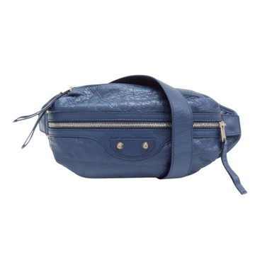 【二手名牌BRAND OFF】BALENCIAGA 巴黎世家 藍色 皮革 NEO LIFT BODY BAG 腰包 542013