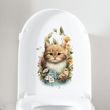 【MR.ZAKKA】創意萬用裝飾貼紙-動物主題 可愛花朵貓咪 L款 居家空間布置 DIY可移式壁貼 無痕壁貼 牆貼