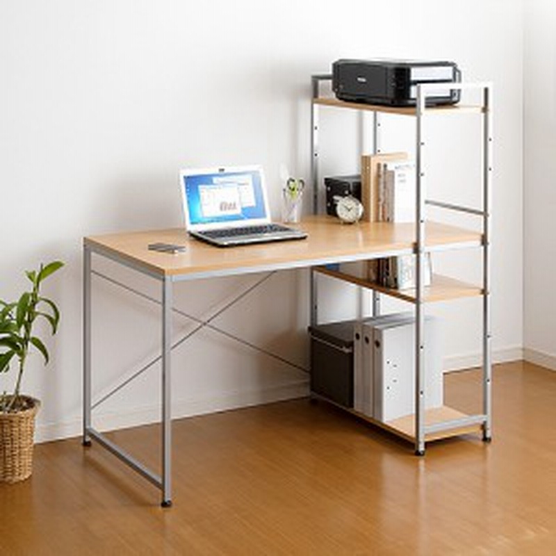 収納ラックつきデスク 幅1cm 奥行60cm 収納デスク パソコンデスク 学習机 100 Desk064 通販 Lineポイント最大1 0 Get Lineショッピング