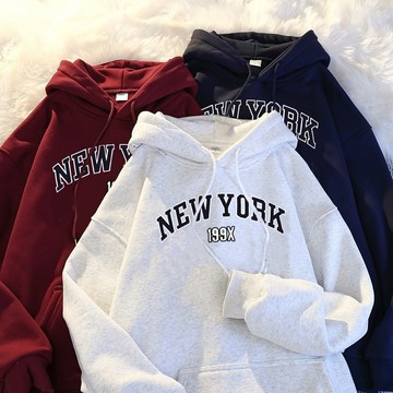 台灣现貨 美式帽t 帽T  oversize 內刷毛 帽t女 情侣帽t 大學帽t 女生大學t 韓國帽t 秋冬女裝 情侶裝