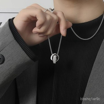 📿限時下殺📿項鏈男潮設計感小衆潮牌百搭男生配飾高級感鈦鋼高街掛墜男士吊墜