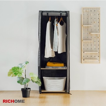 RICHOME 工業風衣櫥架(贈防塵套)W60xD40xH167 CM