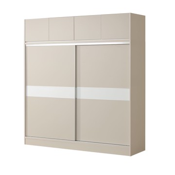 直人木業-RJ北歐奶油風緩衝滑門高被櫥衣櫃204公分