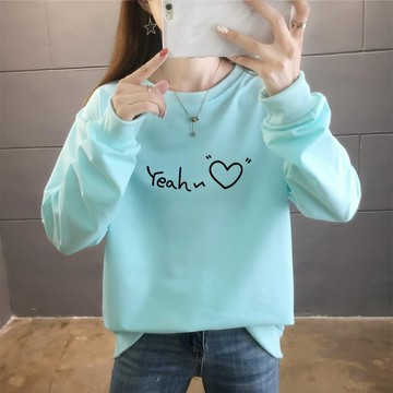 【台灣現貨速發】春秋薄款大學T女 韓系百搭長袖衛衣 日常休閒上衣 簡約圓領T恤 c0052