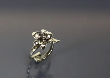 花系列-百合花開口925銀戒