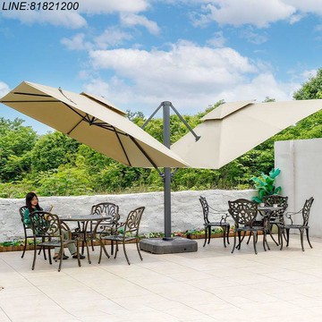 免運 開立發票 戶外遮陽傘雙頭羅馬傘大號戶外傘庭院傘花園太陽傘崗亭傘保安物業