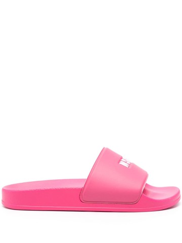 MSGM - embossed-logo slides - women - Rubber/Rubber/Rubber - 41 - Pink