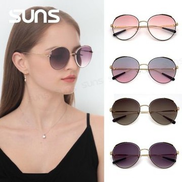 【SUNS】歐美時尚墨鏡 精緻楓葉設計 平面式 ins韓妞必備款眼鏡 抗UV400 顯小臉