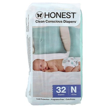 The Honest Company, 新生兒清潔意識尿布™，< 10 磅，超越一切，32 片