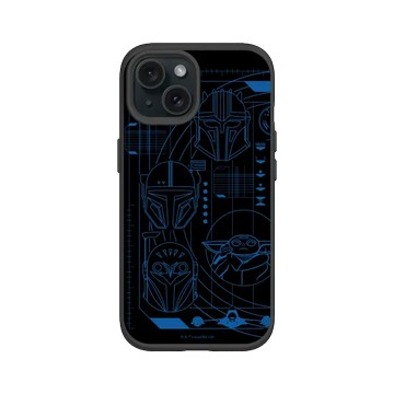 iPhone 15 SolidSuit 黑 - 迪士尼-星際大戰 Star Wars - 曼達洛人-線稿風格
