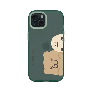 iPhone 15 Clear 憂墨綠 - 咻咻熊 XiuXiubear - 熊與泥