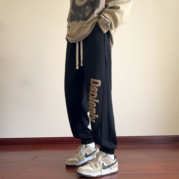 褲子男2024年春季潮牌百搭休閑褲青少年帥氣寬松束腳衛褲運動長褲