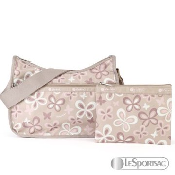 LeSportsac - Standard 側背水餃包/流浪包-附化妝包 (輕盈飛舞)