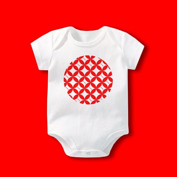 日本傳統紋樣 短袖包屁衣-七寶