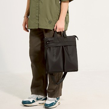 A classic男士黑色工裝復古包斜背包防水休閒大容量手提包