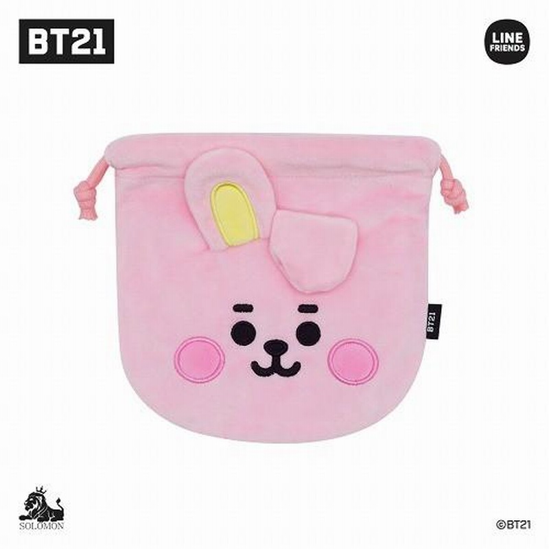 BTS 防弾少年団 BT21 公式グッズ FACE POUCH ポーチ 巾着袋 バンタン