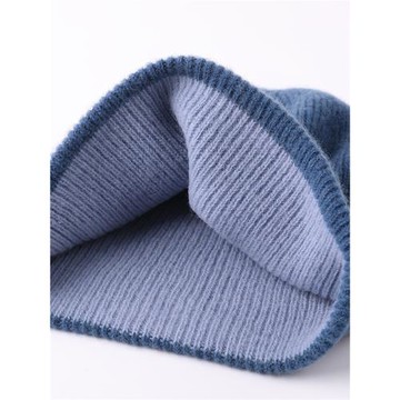 2023冬季新款純羊毛帽子女秋冬保暖加厚毛線帽針織帽子男雙面可戴