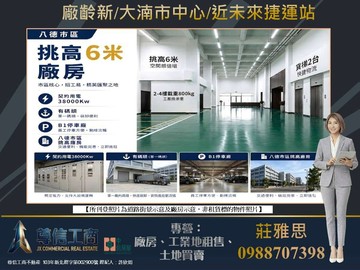 廠齡新★✩大湳市區挑高高電力★✩廠房｜桃園市八德區大明街
